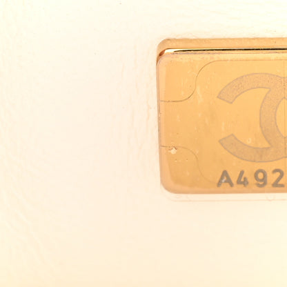 Chanel Tweed Lambskin Quilted Mini Top Handle Flap White Black 8 of 11