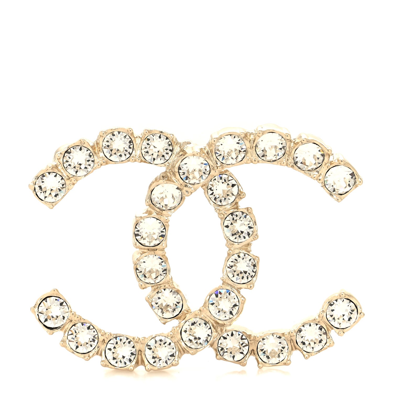 Chanel Crystal Coco's Pearls CC Brooch Light Gold 1 of 3