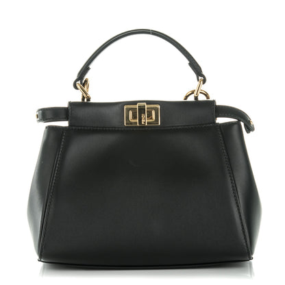Fendi Nappa Mini Peekaboo Iconic Satchel Black 1 of 8