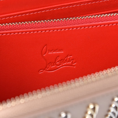 Christian Louboutin Calfskin Mix Chevron Spikes Panettone Zip Around Wallet Dune 6 of 7