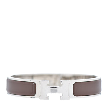 Hermes Enamel Narrow Clic Clac H Bracelet PM Moka 1 of 4