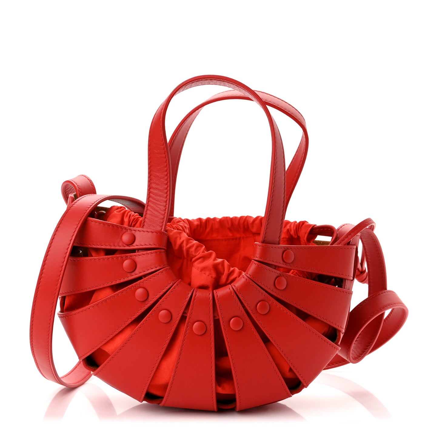 French Calfskin Small Shell Bag Chili Tomato