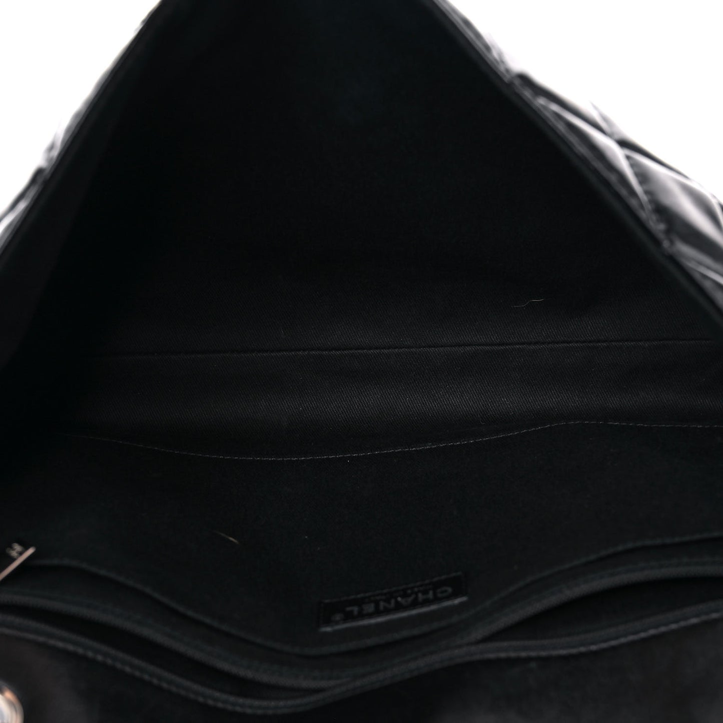 Vinyl Quilted In the Business Flap Bag Black
