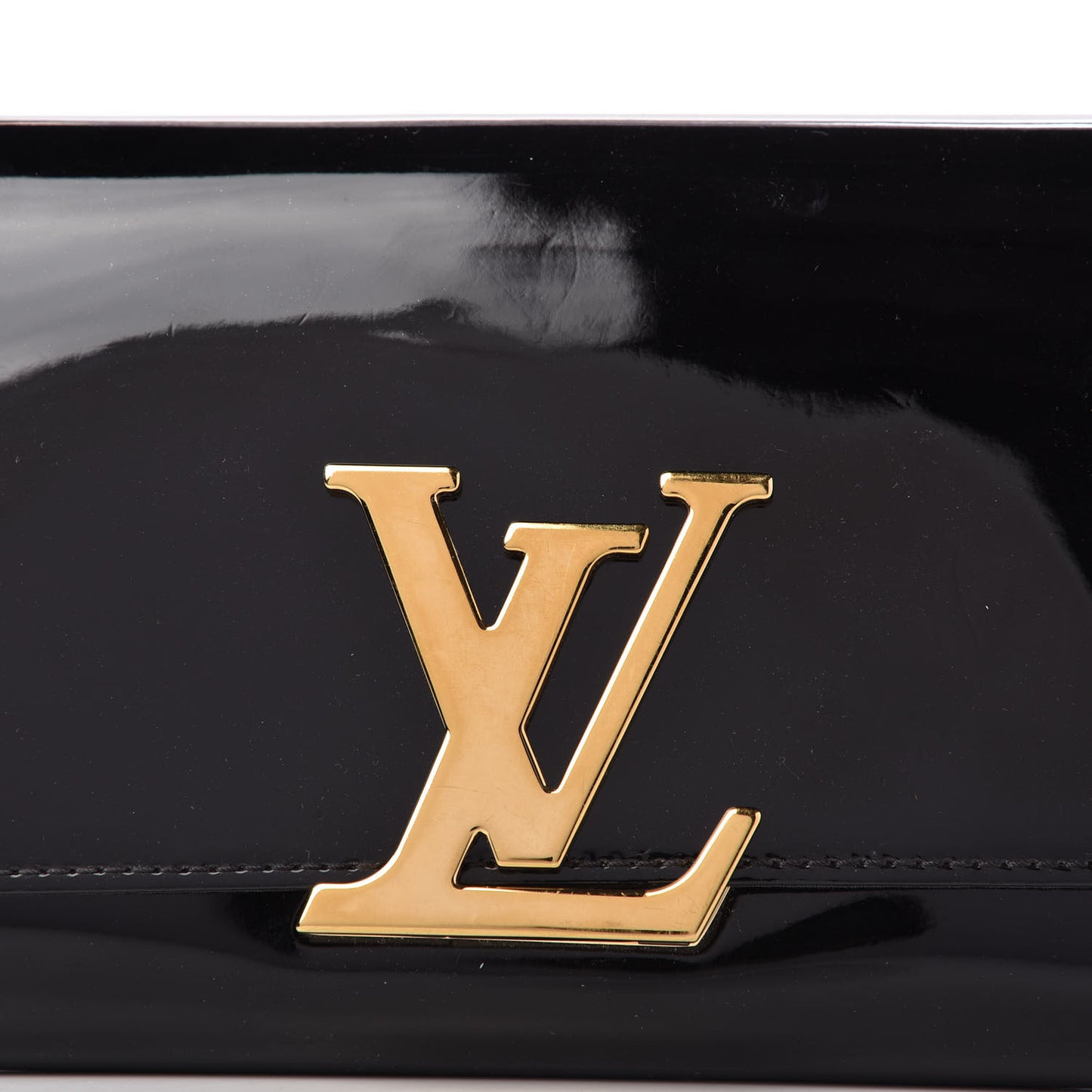 Patent Louise Clutch Black