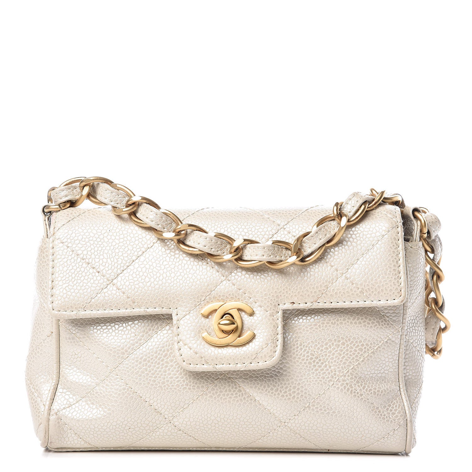 Chanel Caviar Quilted Mini Evening Bag Pearl 1 of 13