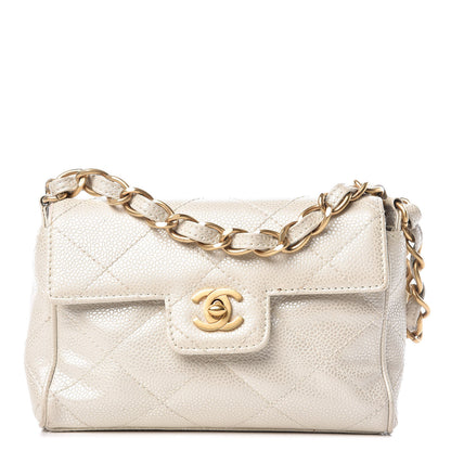 Chanel Caviar Quilted Mini Evening Bag Pearl 1 of 13