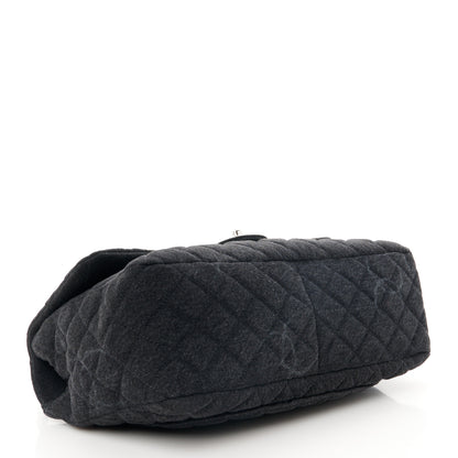 Chanel Denim Quilted CC Print Jumbo Single Flap Black 4 of 11