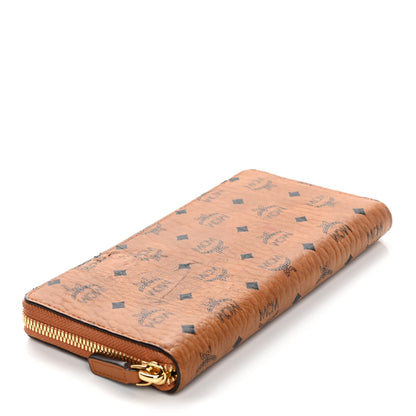 MCM Visetos Large Zip Around Wallet Cognac 4 of 12
