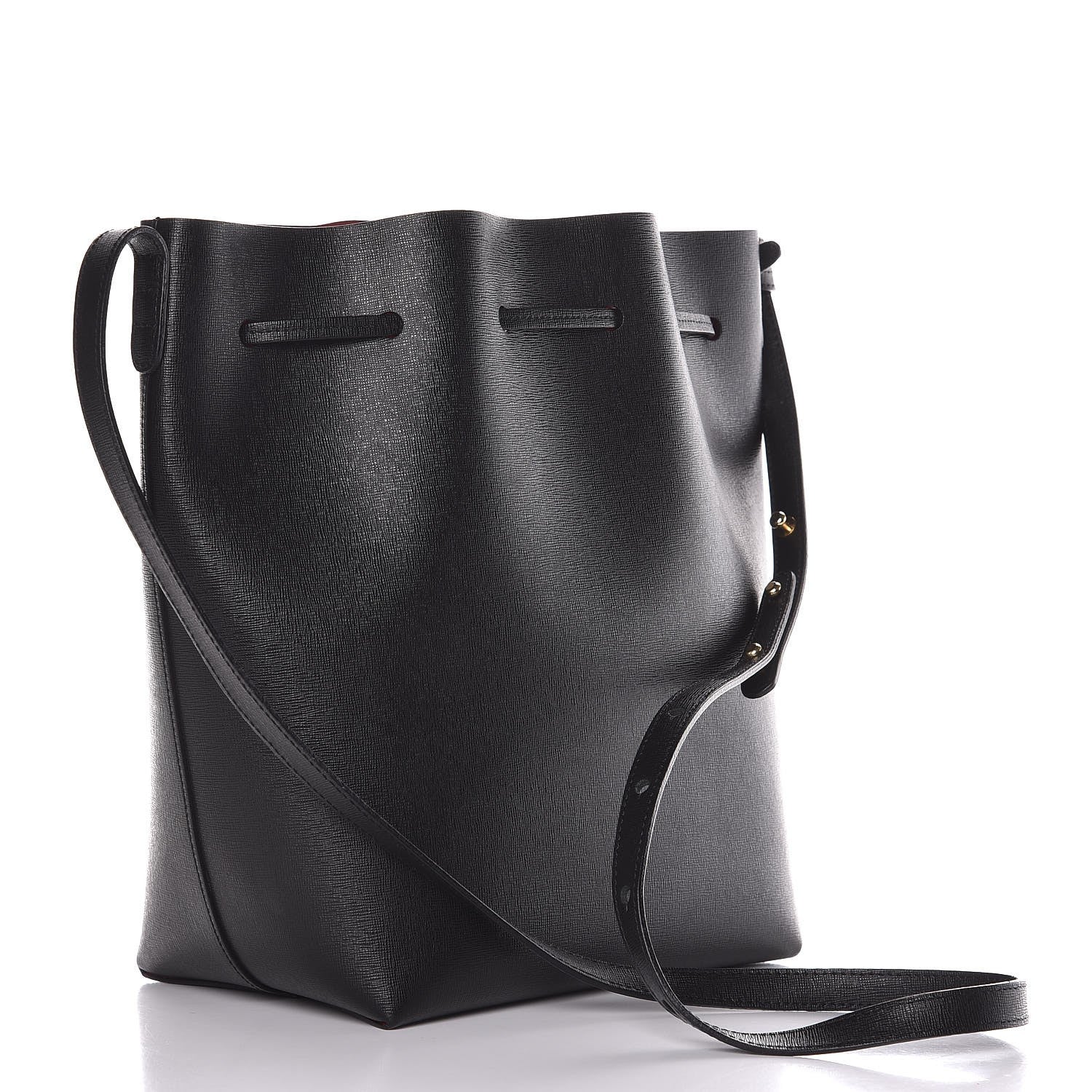 Mansur Gavriel Saffiano Bucket Bag Black Flamma 4 of 7