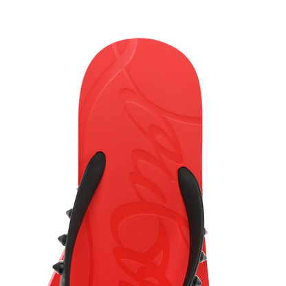 Christian Louboutin Rubber Spike Loubi Donna Flip Flop 36 Black Red 7 of 8