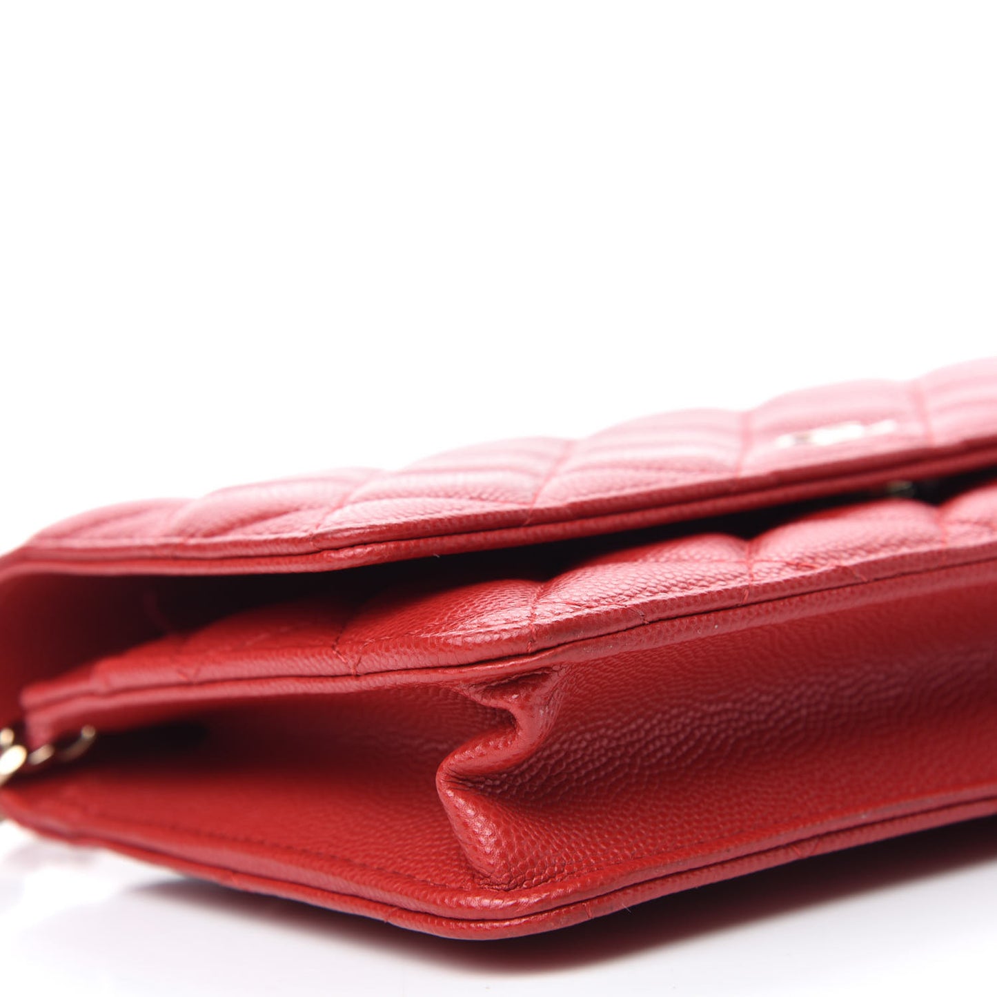 Caviar Quilted Wallet On Chain WOC Red
