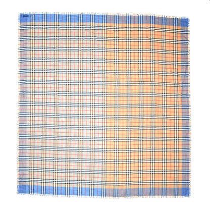 Burberry Cotton Vintage Check Two Tone Lightweight Scarf Azure Blue 1 of 3