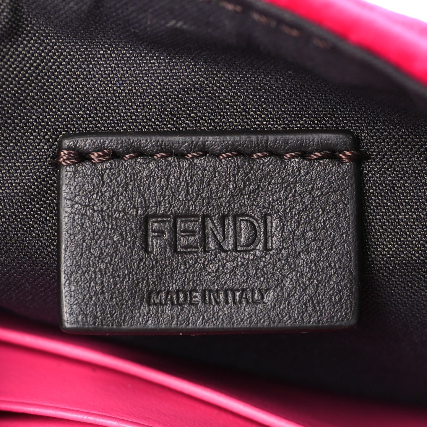 Velvet FF Embossed Hip Belt Baguette Bag Fuxia