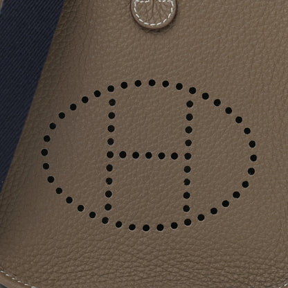 Hermes Taurillon Clemence Amazone Evelyne TPM Etoupe Bleu Indigo 7 of 10