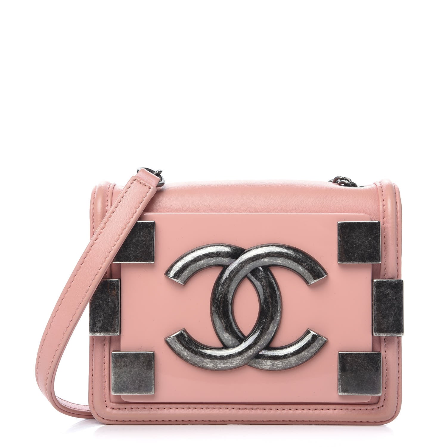 Chanel Lambskin Plexiglass Boy Brick Flap Pink 1 of 10