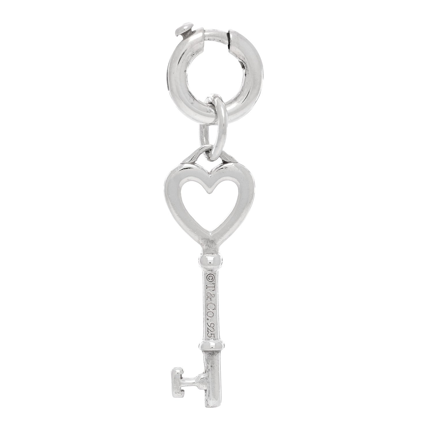 Tiffany Sterling Silver Small Heart Key Pendant 3 of 4