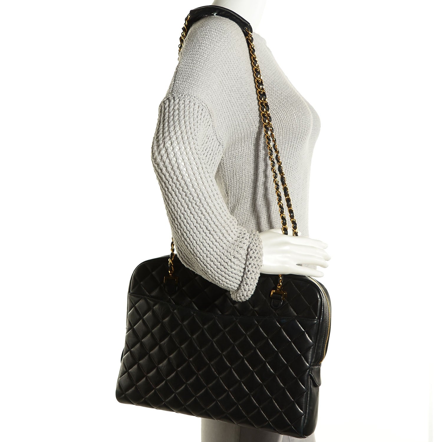 Chanel Lambskin Quilted Shoulder Bag Black 2 of 8