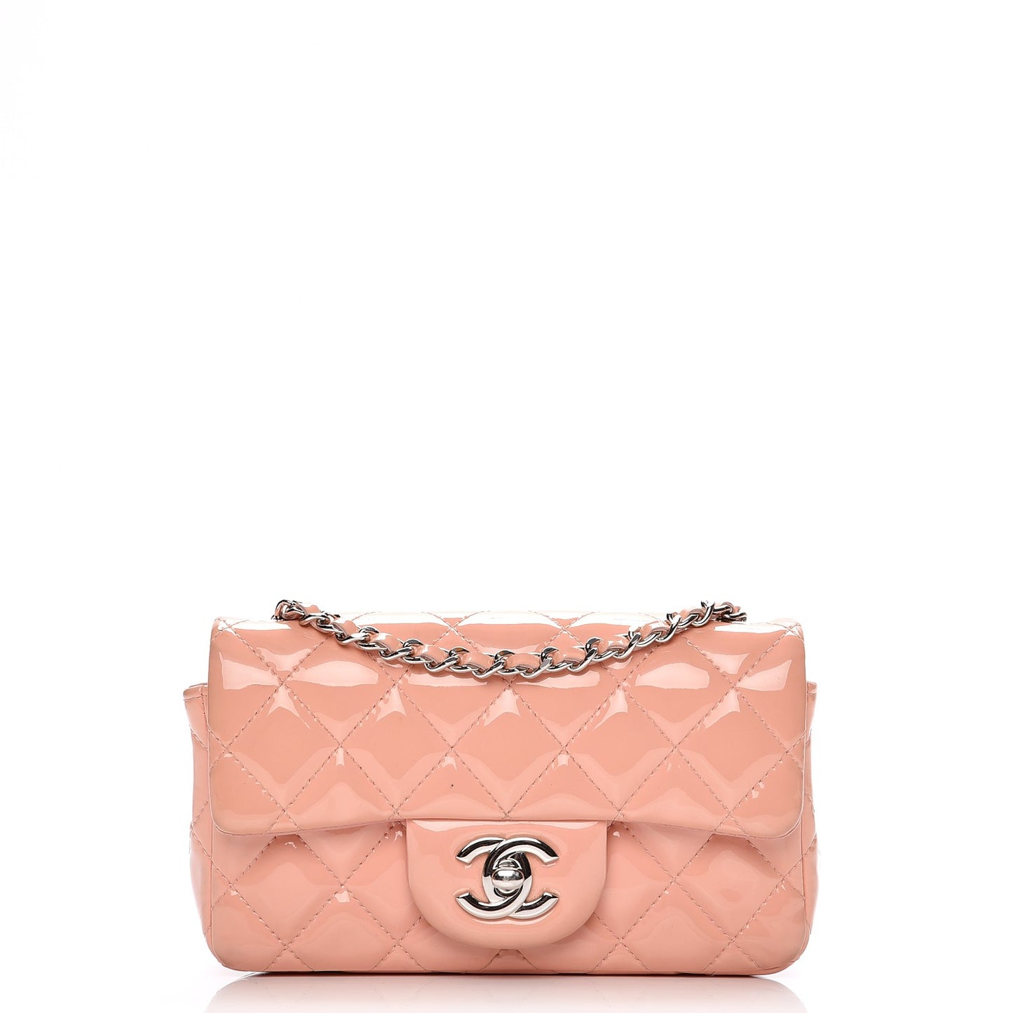Patent Quilted Extra Mini Flap Pink