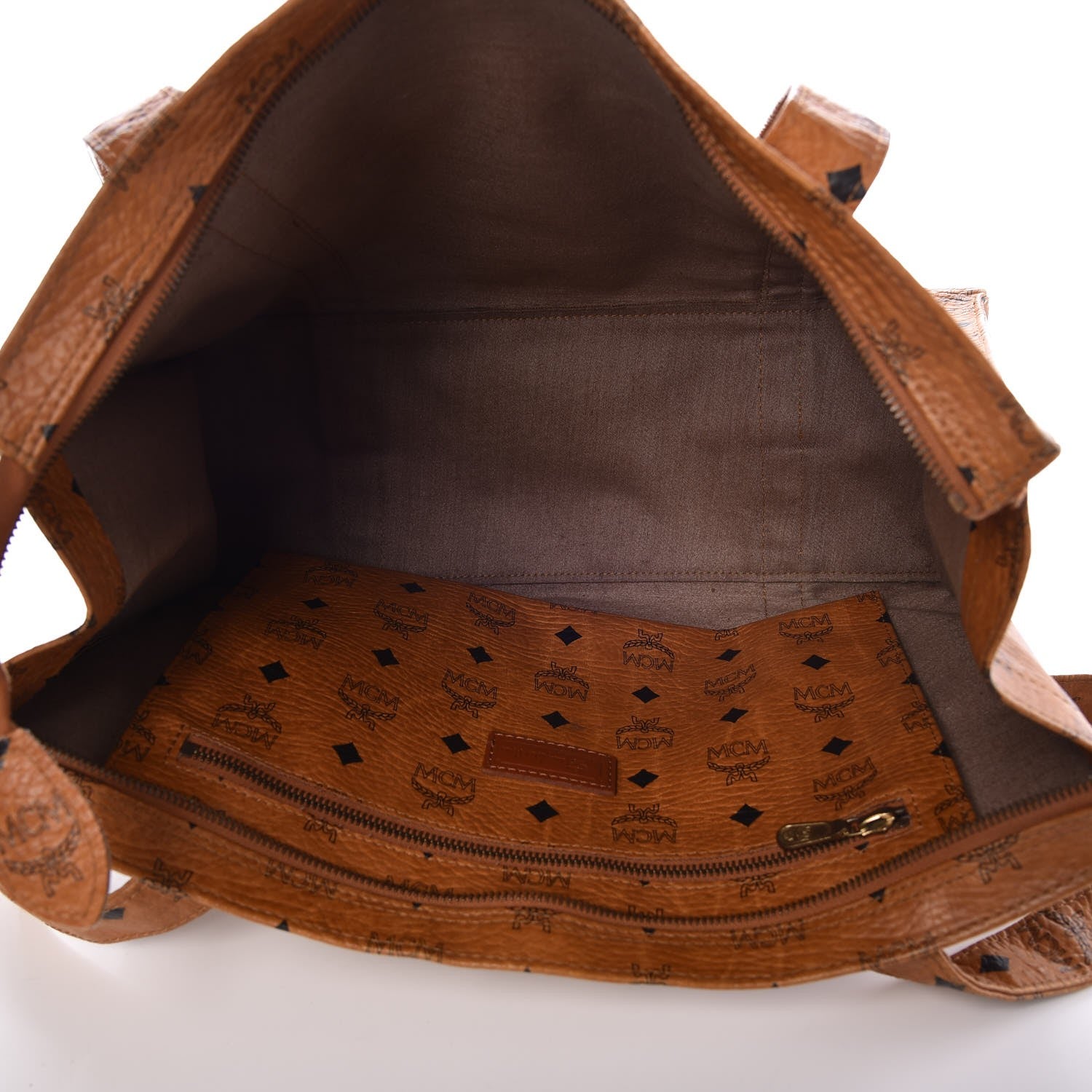 MCM Visetos Shoulder Bag Cognac 5 of 12