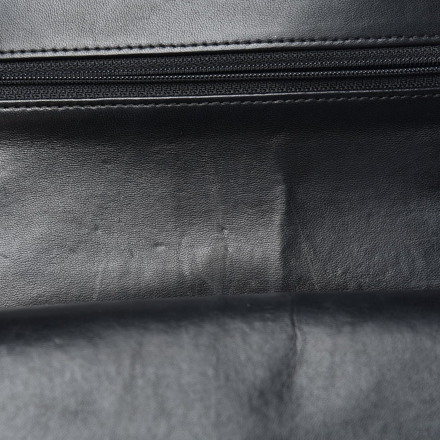 Patent Quilted Medium Double Flap Black