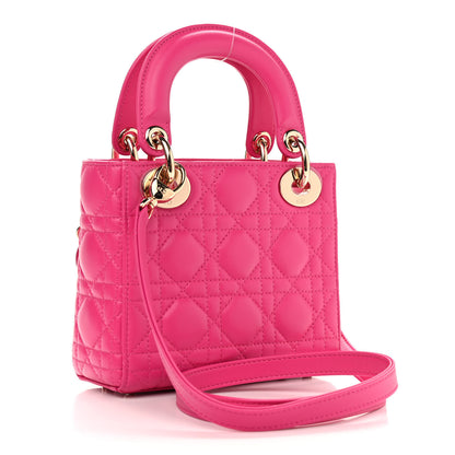 Christian Dior Lambskin Cannage Mini Lady Dior Fuchsia 2 of 7
