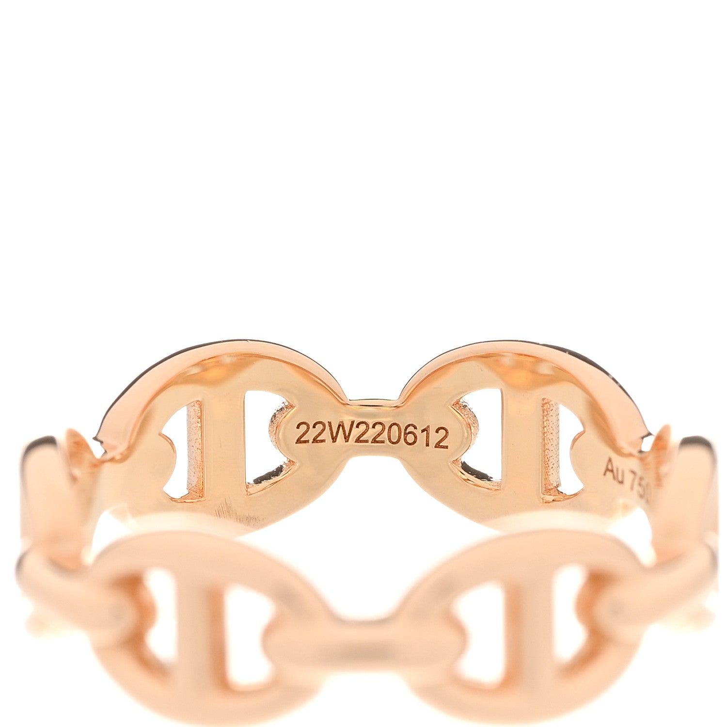 Hermes 18K Rose Gold PM Chaine d'Ancre Enchainee Ring 50 5.25 6 of 9