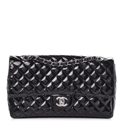 Chanel Patent Quilted Secret Label Medium Flap Black 1 of 11