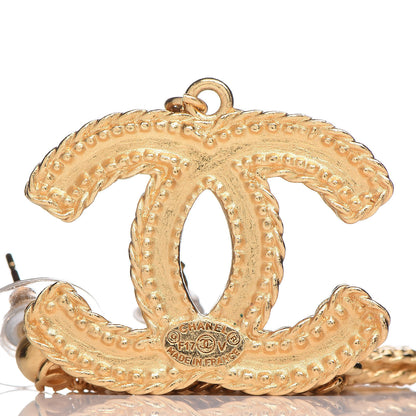 Chanel CC Drop Earrings Matte Gold 4 of 4
