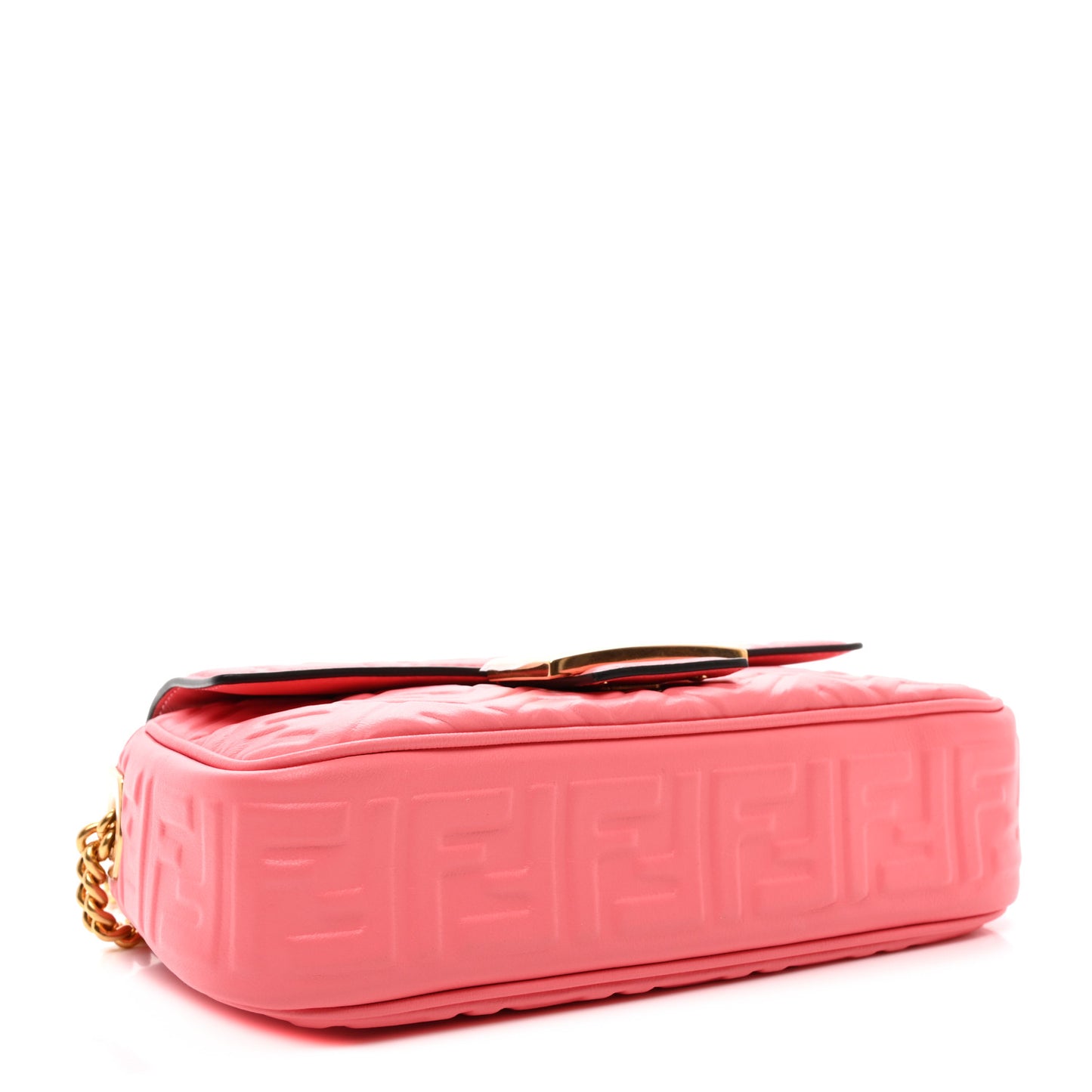 Nappa Small FF Embossed Midi Chain Baguette Pink Dalia