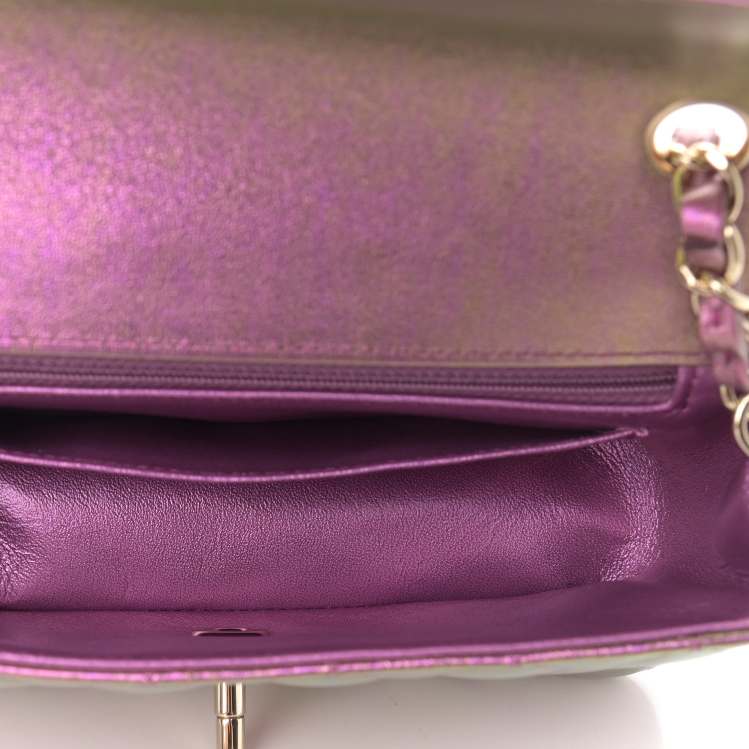 Chanel Iridescent Lambskin Quilted Mini Rectangular Flap Purple 5 of 11