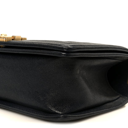 Chanel Caviar Quilted Medium Boy Flap Navy 10 of 10