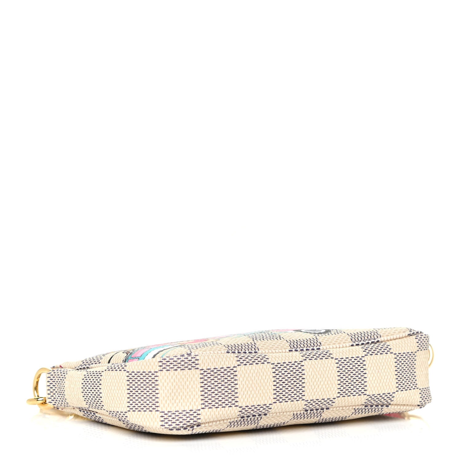Louis Vuitton Damier Azur 2021 Christmas Animation Hollywood Mini Pochette Accessories Fuchsia 4 of 9
