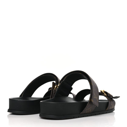 Louis Vuitton Monogram Bom Dia Mule Sandals 40 Black 4 of 9