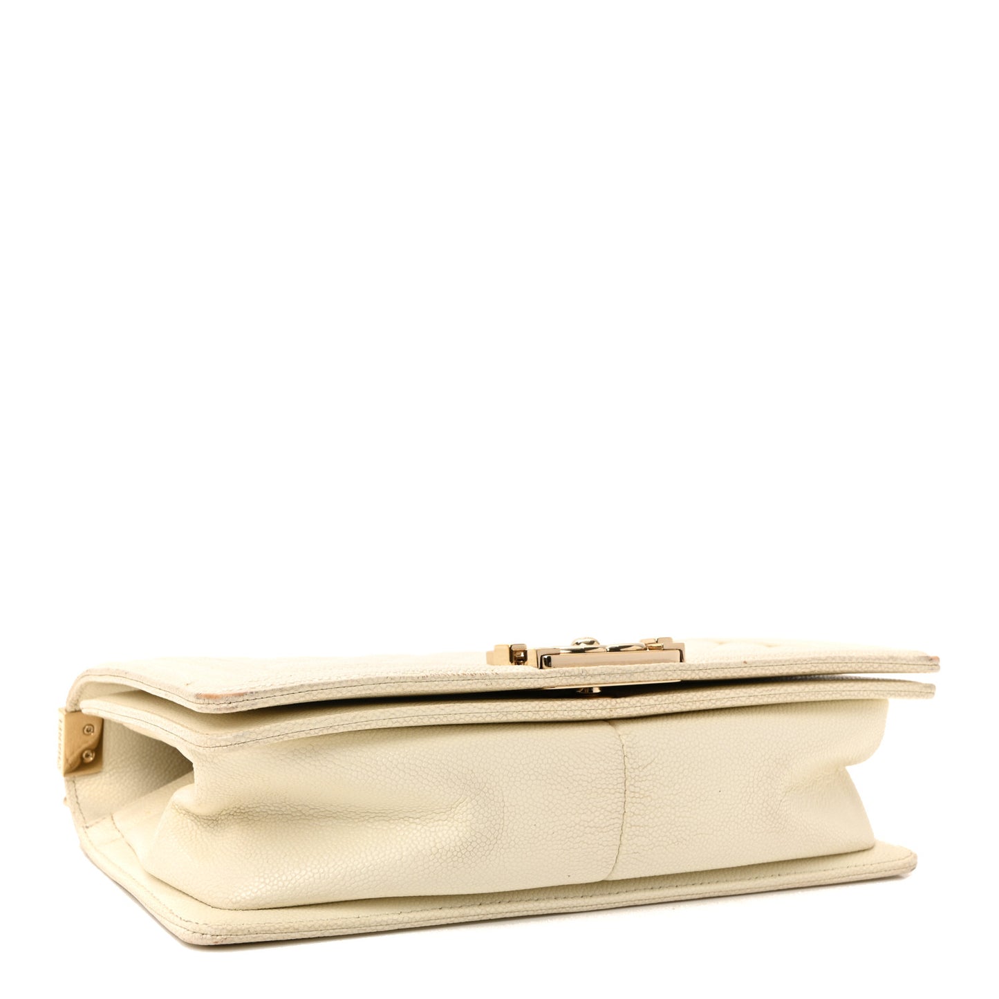 Caviar Quilted Medium Boy Flap White