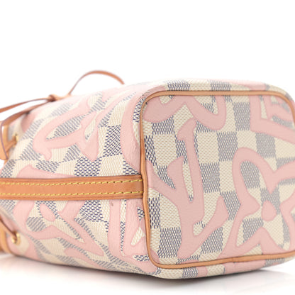 Louis Vuitton Damier Azur Tahitienne Nano Noe Rose Ballerine 9 of 11