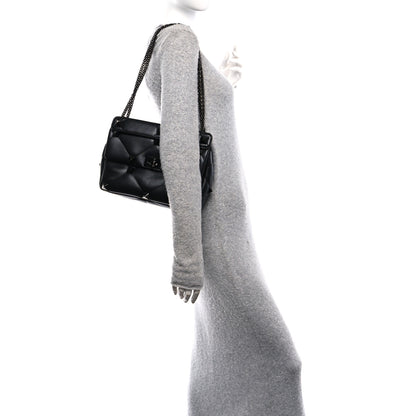 Valentino Garavani Nappa Monochrome Large Roman Stud Shoulder Bag Black 3 of 9