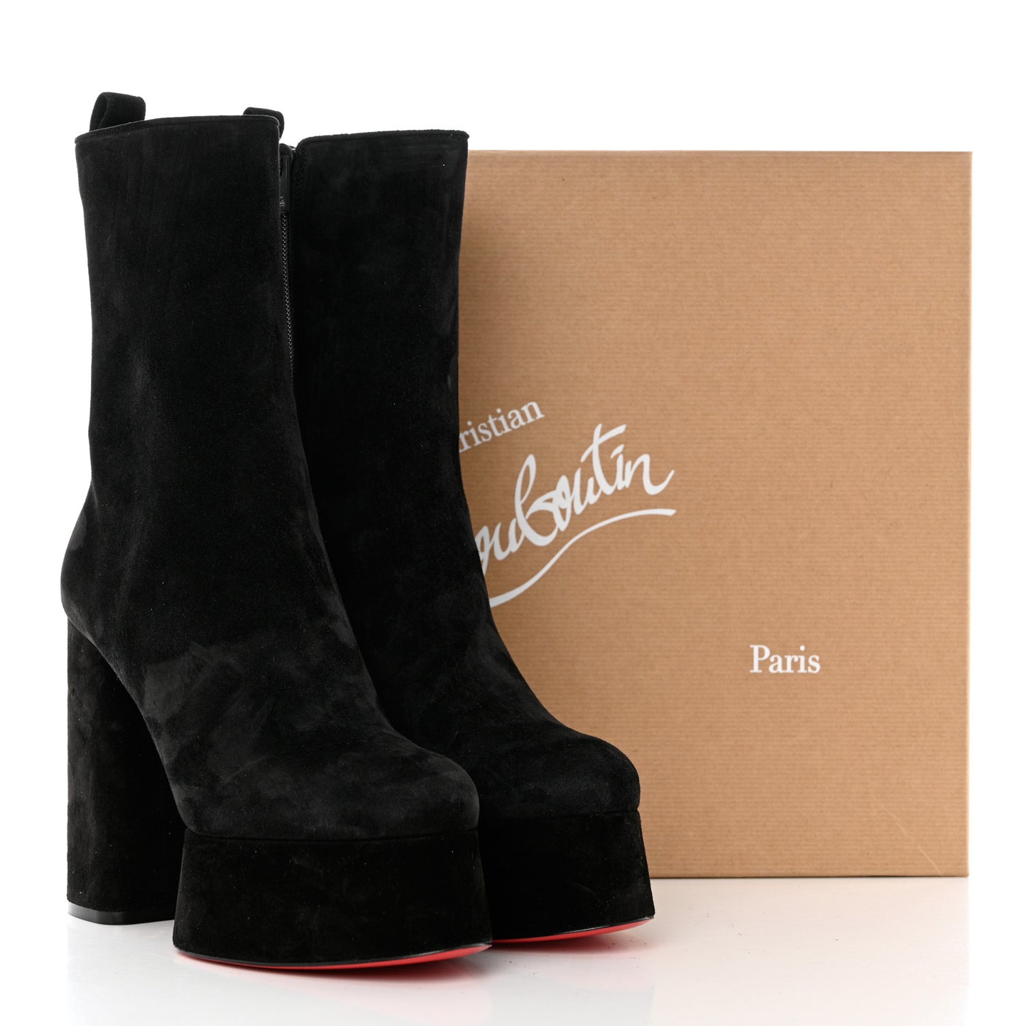 Veau Velours Izamayeah 130 Platform Boots 39.5 Black
