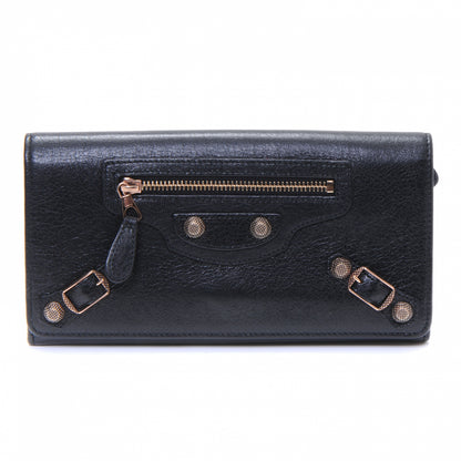 Balenciaga Agneau Giant 12 Rose Gold Hardware Money Wallet Black 1 of 7