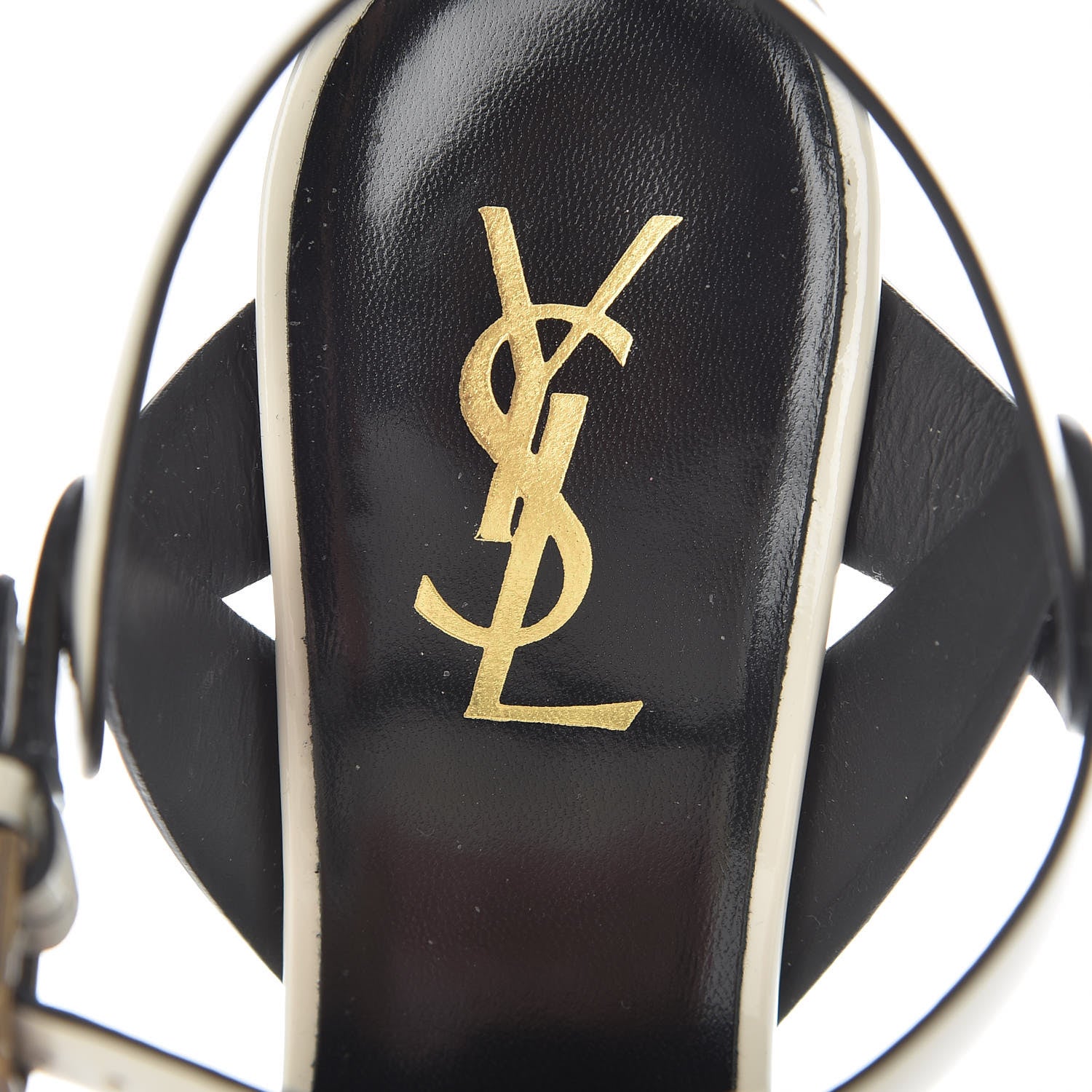 Saint Laurent Patent Tribute 105 Platform Sandals 39.5 Ivory 7 of 9