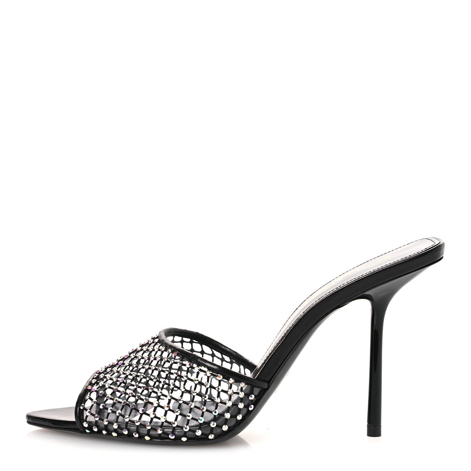 Saint Laurent Mesh Strass Giqua 95 Mule Sandals 37.5 Black 1 of 9
