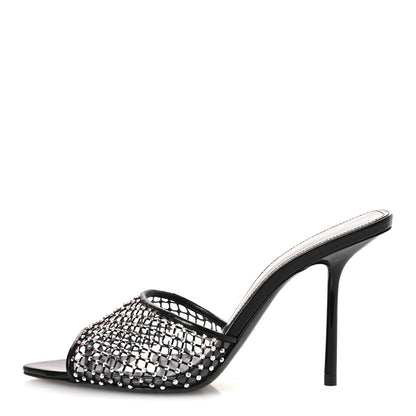 Saint Laurent Mesh Strass Giqua 95 Mule Sandals 37.5 Black 1 of 9