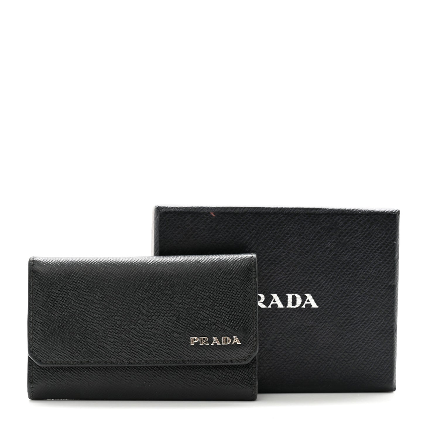 Saffiano 6 Key Holder Black