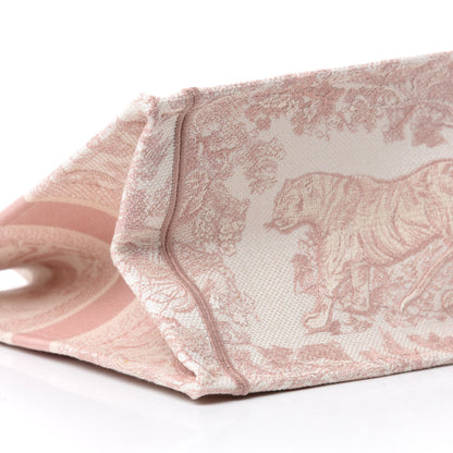 Christian Dior Canvas Embroidered Medium Dioriviera Toile De Jouy Book Tote Rose 5 of 9