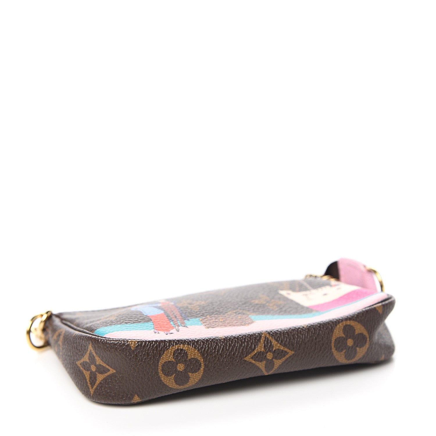 Louis Vuitton Monogram 2016 Christmas Animation Mini Pochette Accessories Rose Ballerine 3 of 6