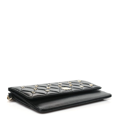 Chanel Lambskin Quilted All About Chanel Charm Wristlet Wallet Black 4 of 9