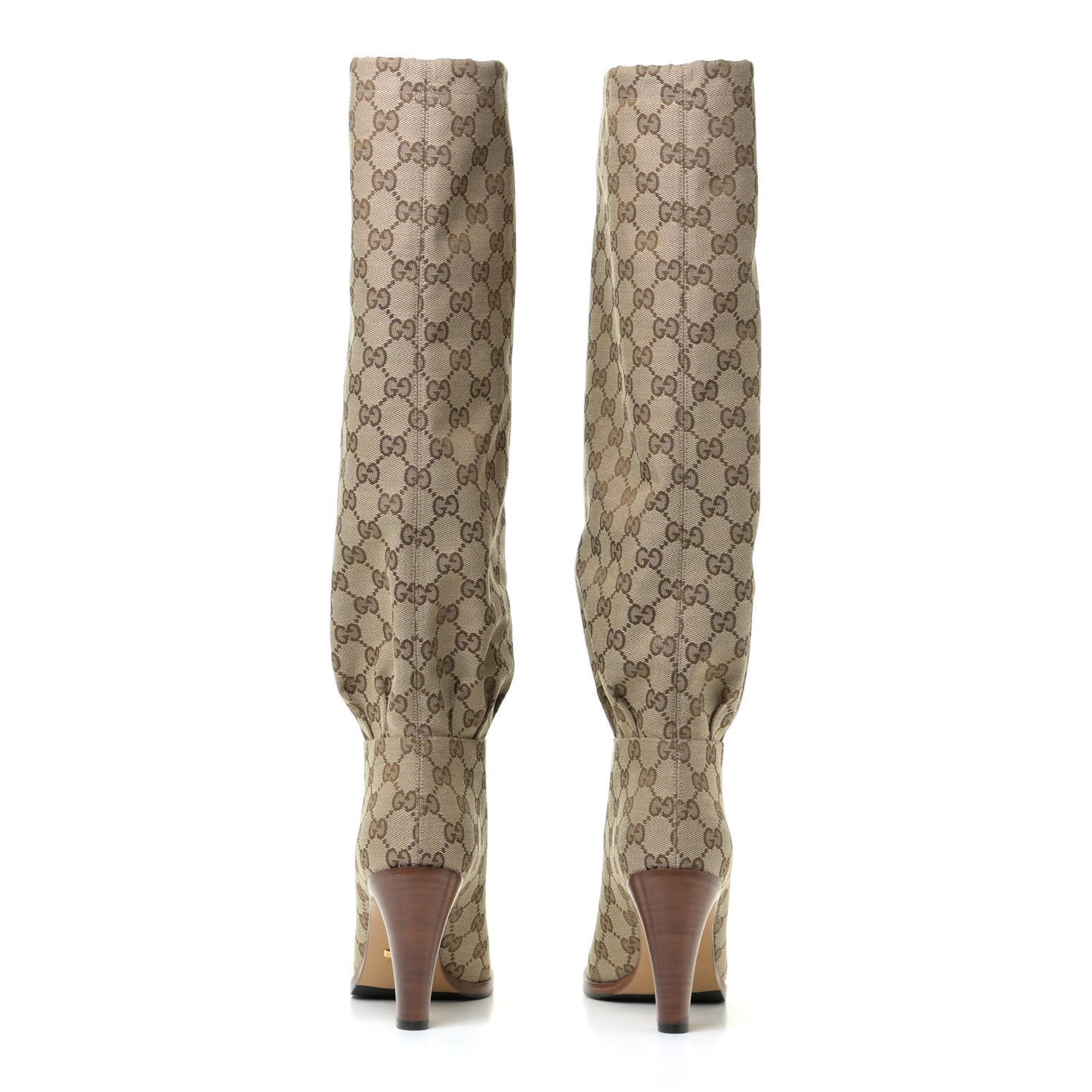 Monogram Over the Knee Boots 38.5 Beige Ebony