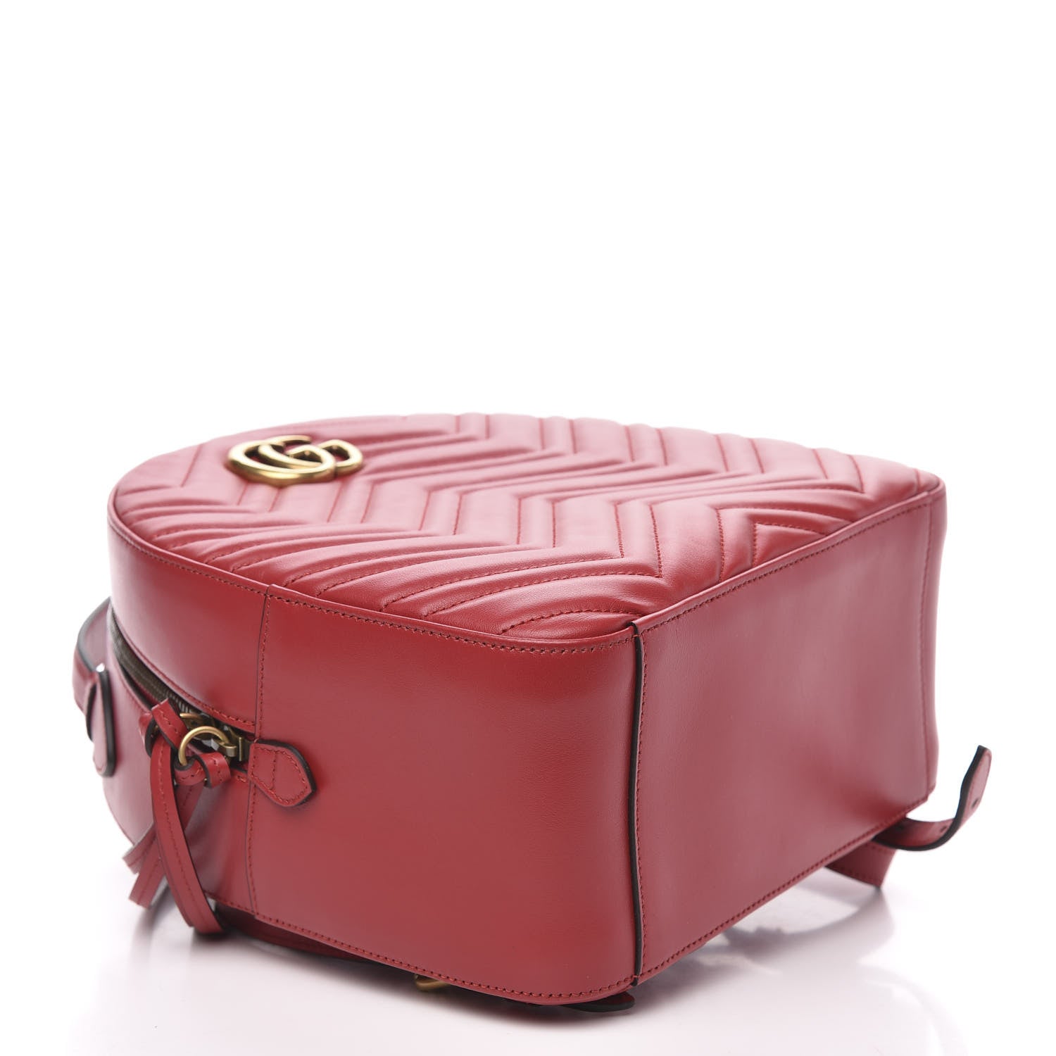 Gucci Calfskin Matelasse GG Marmont Dome Backpack Hibiscus Red 3 of 10
