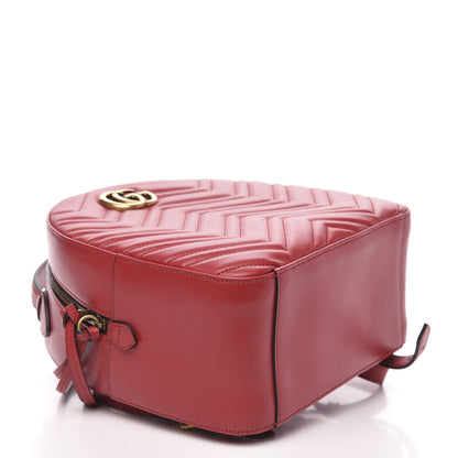 Gucci Calfskin Matelasse GG Marmont Dome Backpack Hibiscus Red 3 of 10