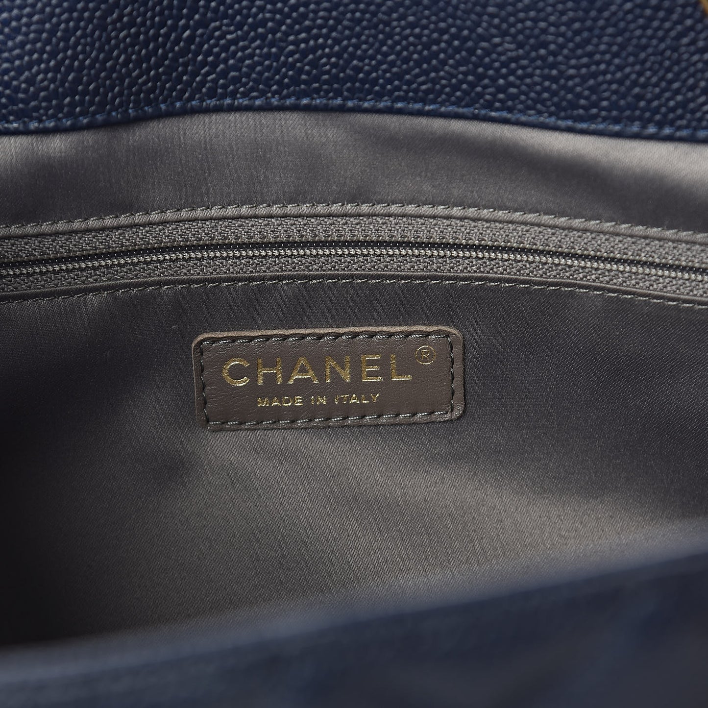 Caviar Quilted XL Grand Shopping Tote GST Blue