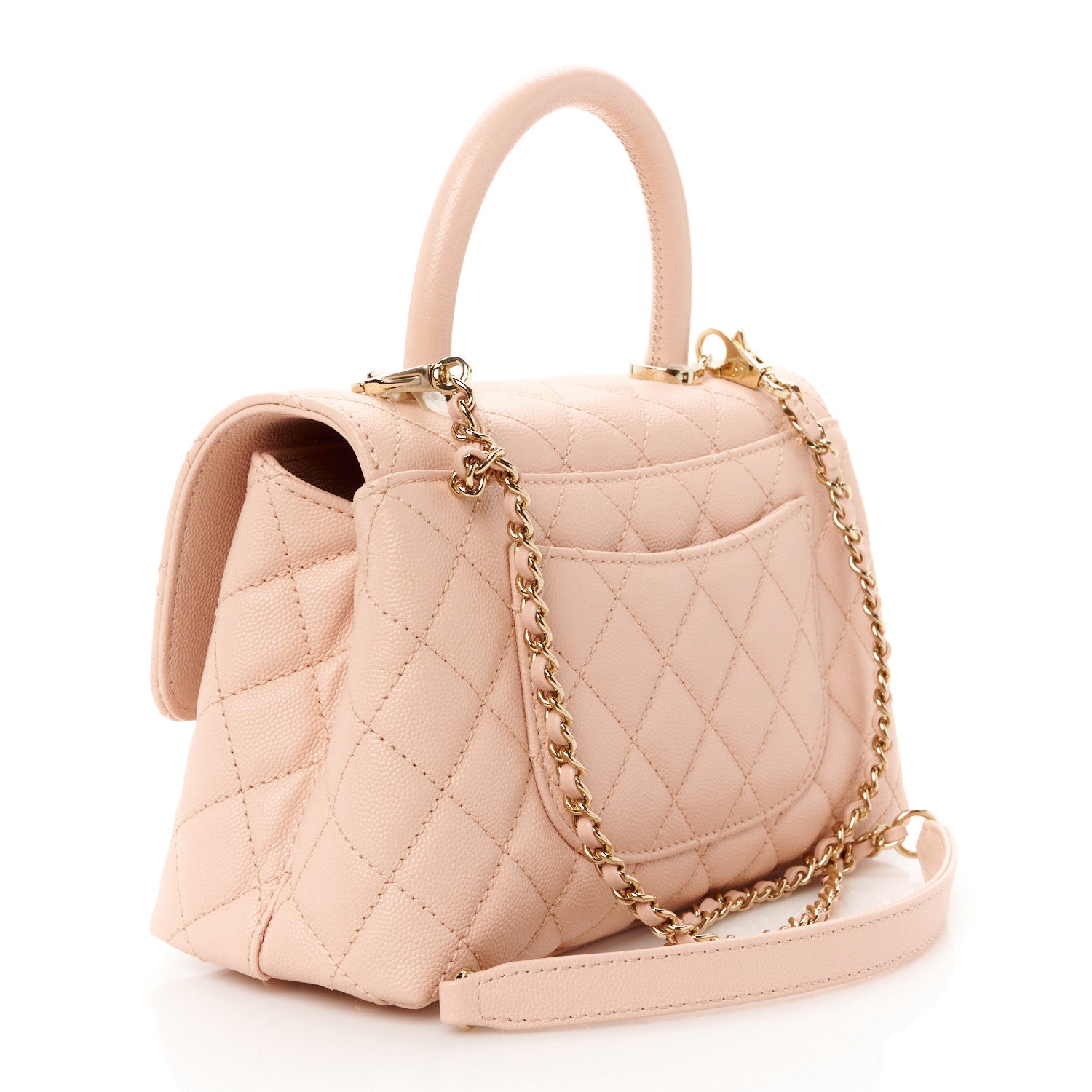 Chanel Caviar Quilted Mini Coco Handle Flap Light Pink 3 of 12